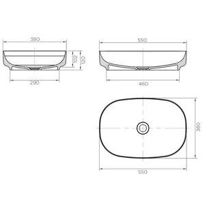 Arcisan SY75605 Arcistone Synergii Solid Ssurface 550mm Above Counter Basin