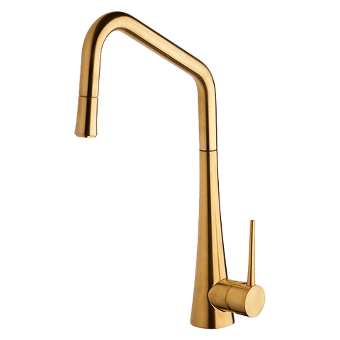 Armando Vicario TINKD-BG Brushed Gold Kitchen Mixer with Pull-out