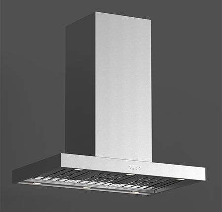 Whispair X7S09S5.OP/T Stockholm 90cm Island Hung Canopy Top Ducted KleenAir Power 1020m3/hr