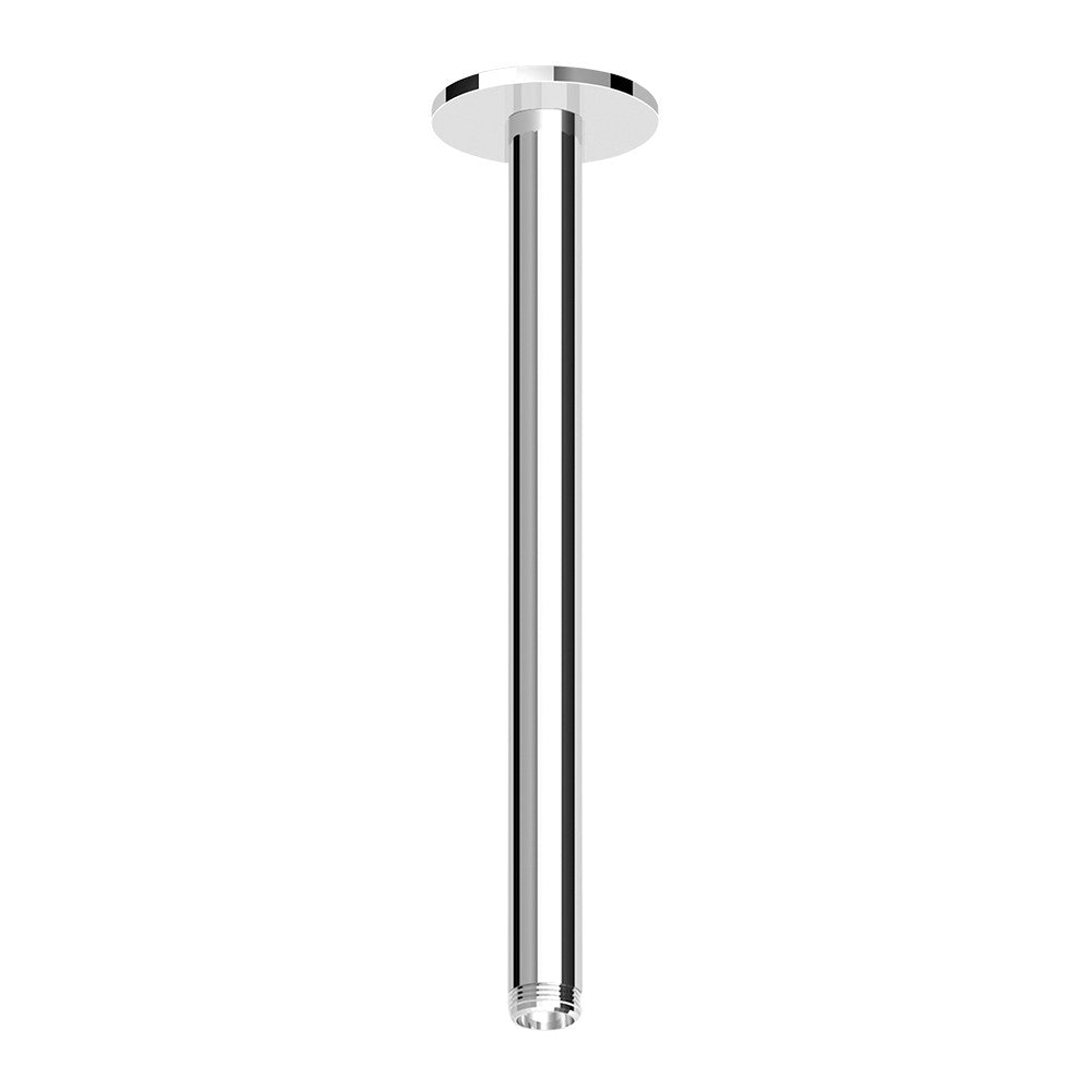 Zucchetti Z93024 Ceiling Mounted Shower Arm - 300mm - Round Cover Plate