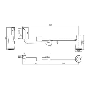 Zucchetti Z94250 Closer Shower with Height Adjust Arm