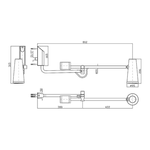 Zucchetti Z94250 Closer Shower with Height Adjust Arm