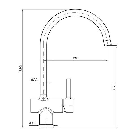 Zucchetti ZP6284 Pan Sink Mixer With High Arch Spout